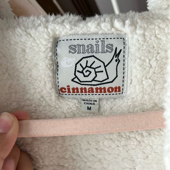 Womens Snails Cinnamon cozy fleece lined cardigan MEDIUM - Picture 3 of 4